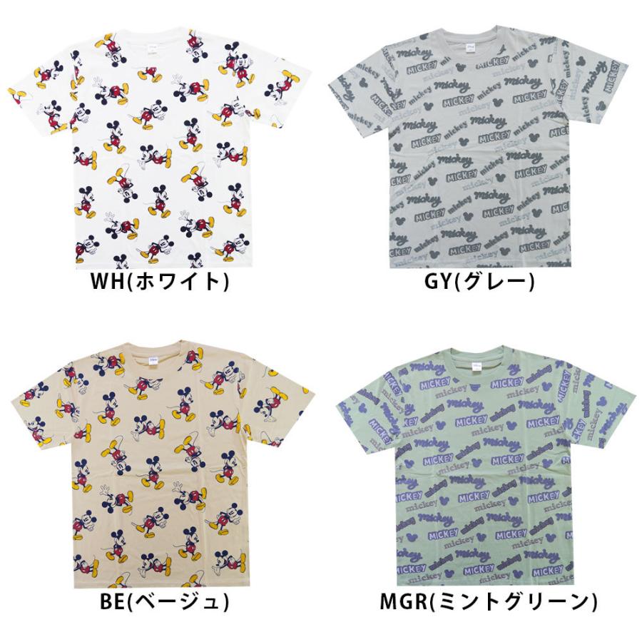 ディズニー 半袖 Tシャツ メンズ ミッキー マウス Disney グッズ 総柄