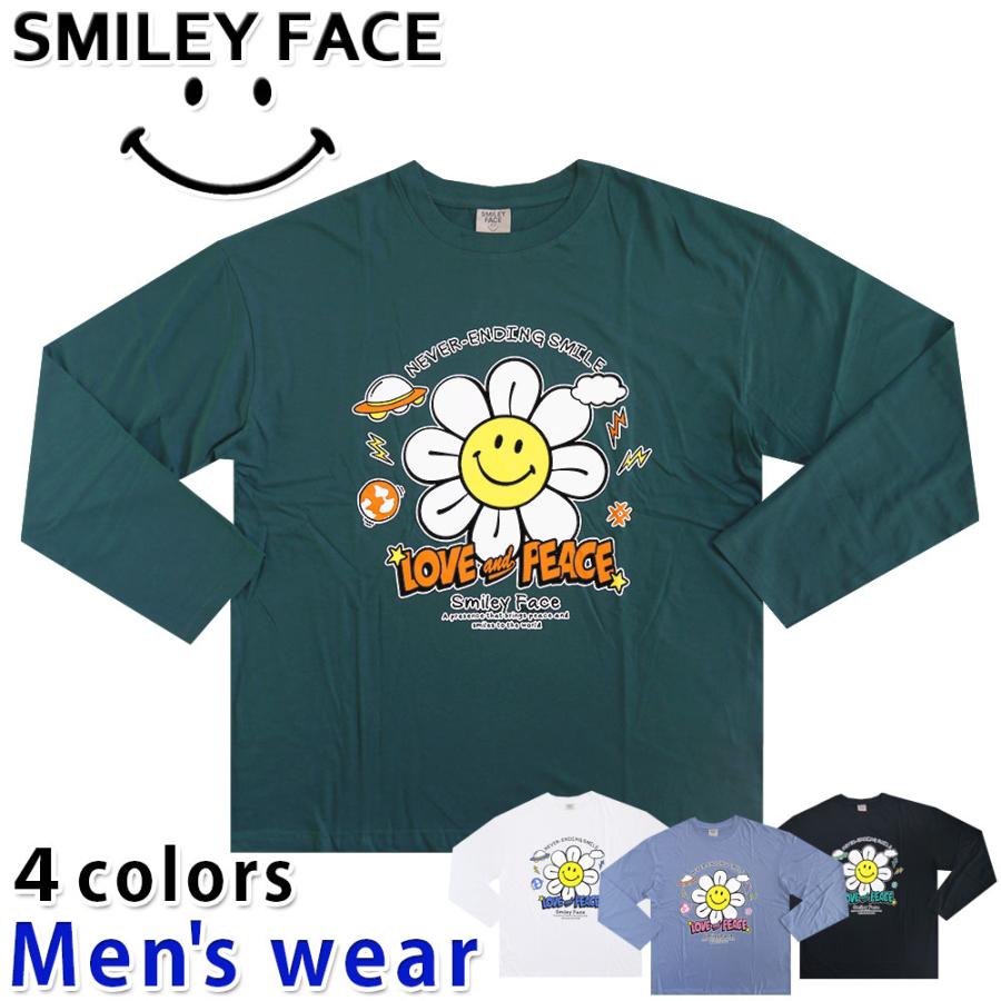 スマイル ニコちゃん 長袖 Tシャツ メンズ ワイド SMILE グッズ メール