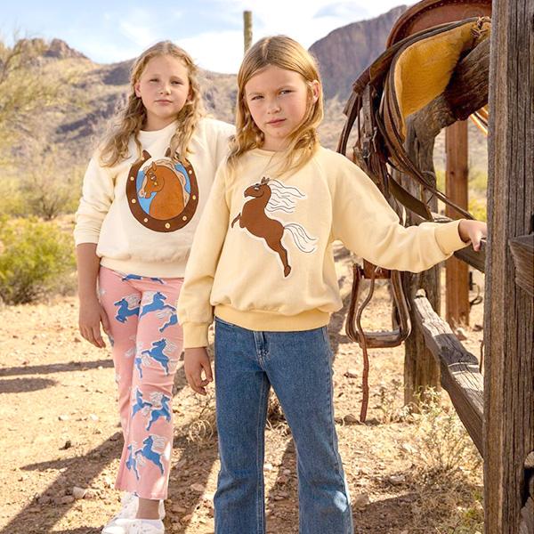 オーガニックコットン キッズスウェットシャツ HORSES mini rodini 