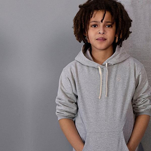 【SALE／20%OFF】 オーガニックコットン キッズ  プルパーカー Gray Labelの画像