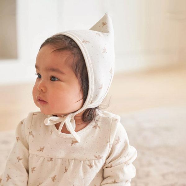 オーガニックコットン ベビーピクシーボンネット Quincy Mae