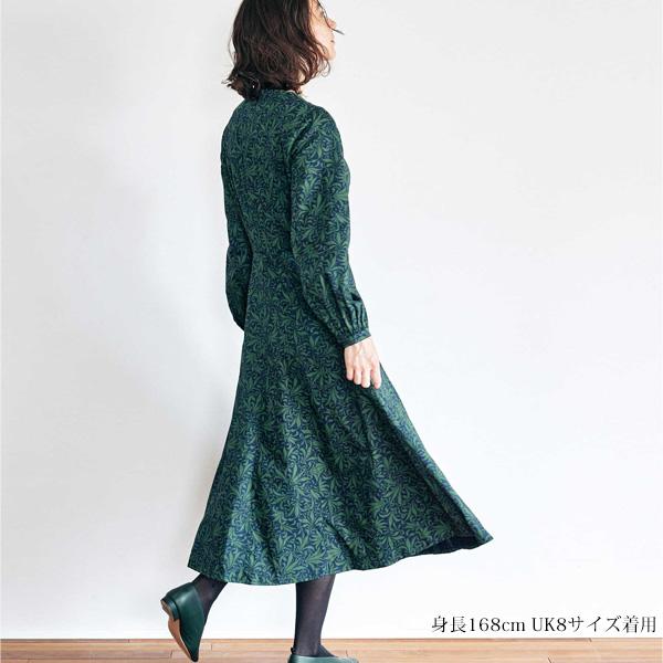 新品未使用 PEOPLE TREE V&Aオーガニックコットンリーフ柄ワンピース オーガニックコットン V&A リーフ柄ワンピース PeopleTree ピープル