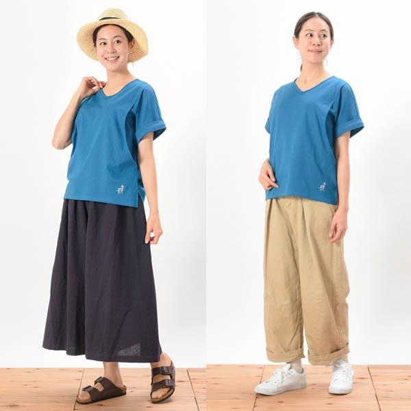 オーガニックコットン 授乳服（サイドスリットタイプ）Vネックシャツ プレーリー モーハウスの画像