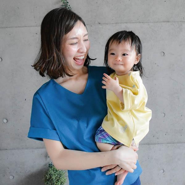 オーガニックコットン 授乳服（サイドスリットタイプ）Vネックシャツ プレーリー モーハウスの画像