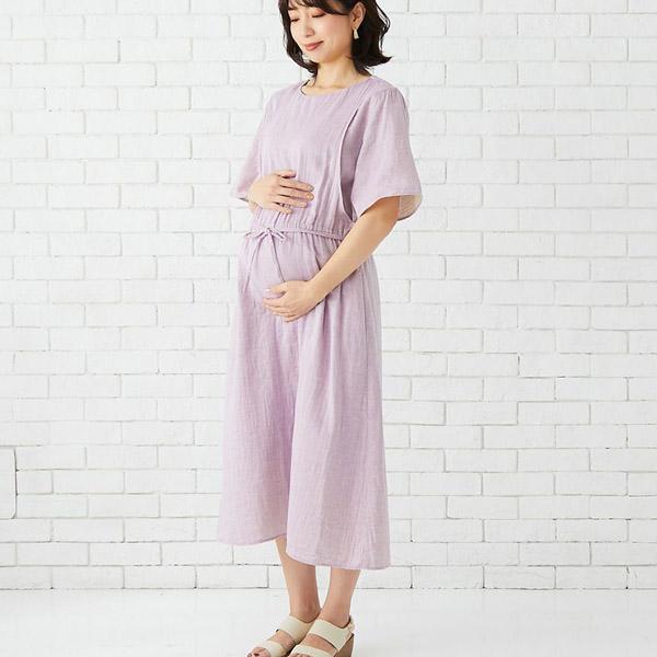 オーガニックコットン ダブルガーゼギャザーワンピース モーハウス_12