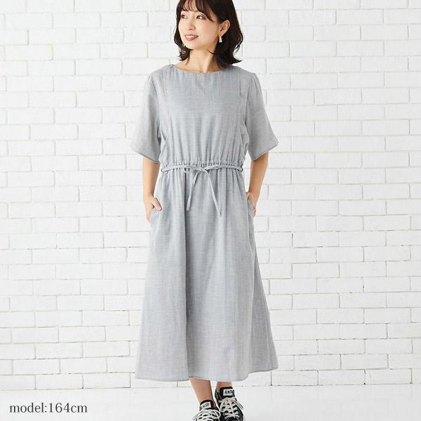 オーガニックコットン ダブルガーゼギャザーワンピース モーハウス_3
