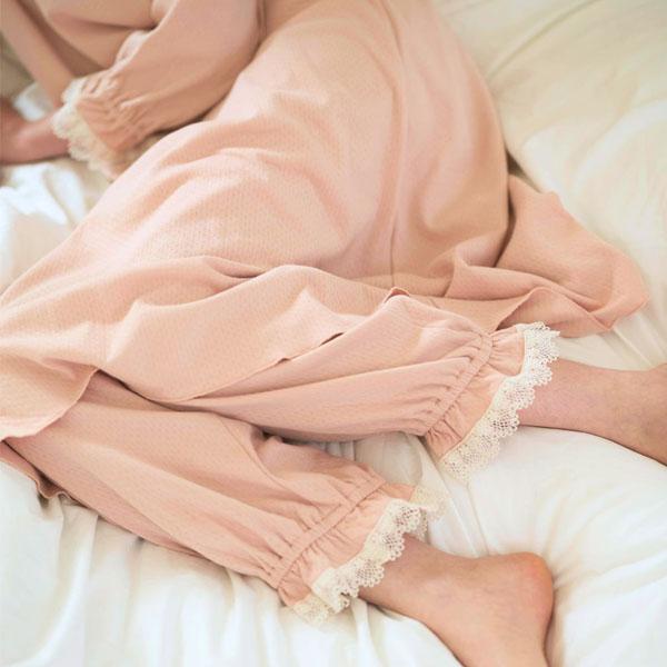 オーガニックコットン スズラン Vネックギャザードレス nanadecor