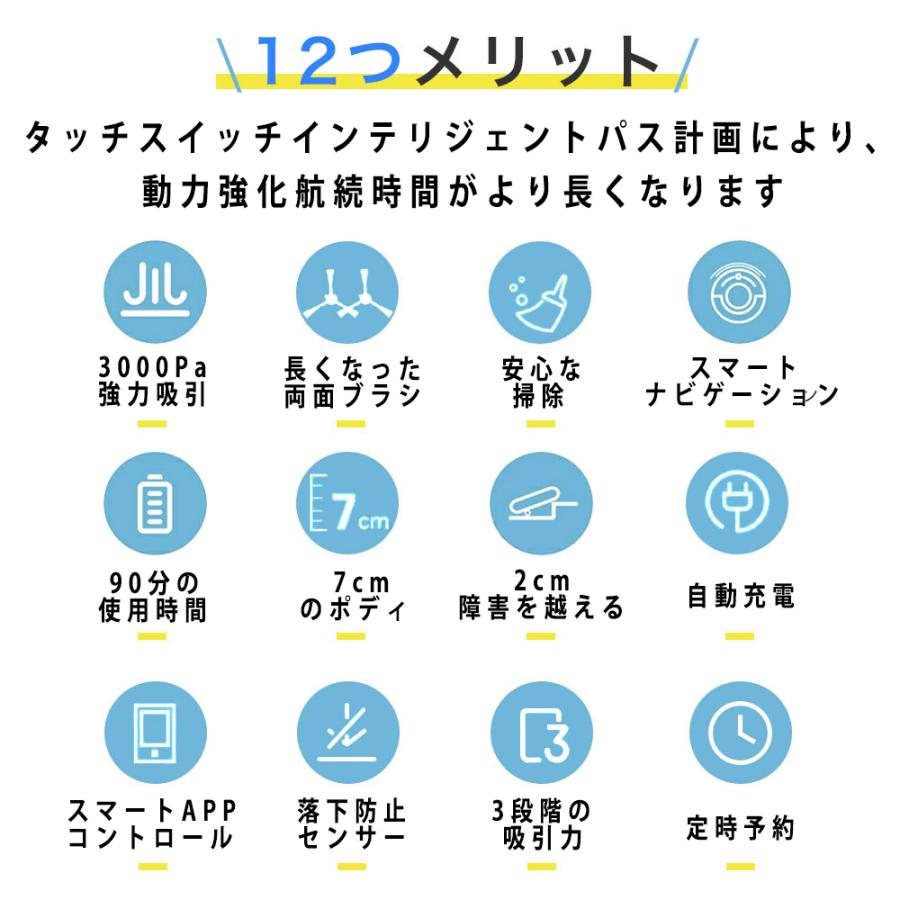 ロボット掃除機 水ぶき 両用 超薄型 省エネ 3000Pa強力吸引力 ロボット掃除機 水ぶき 両用 超薄型 省エネ 3000Pa強力吸引力