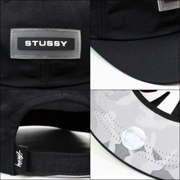 クリポス200円　ステューシー キャップ　STUSSY (ステューシー)　ユニセックス ナイロンキャップ　ラバー ロゴ ロープロ キャップ　(BLACK)　131755｜ysk-style｜03