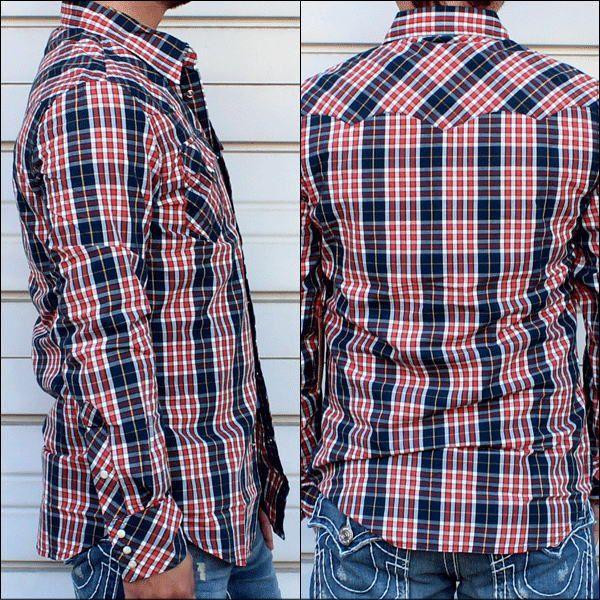 TRUE RELIGION (トゥルーレリジョン)　【メンズ】 長袖 シャツ　ウエスタン シャツ　PHOENIX PLAID POPLIN LOGO L/S WESTERN SHIRT　ML4BP57VR｜ysk-style｜02