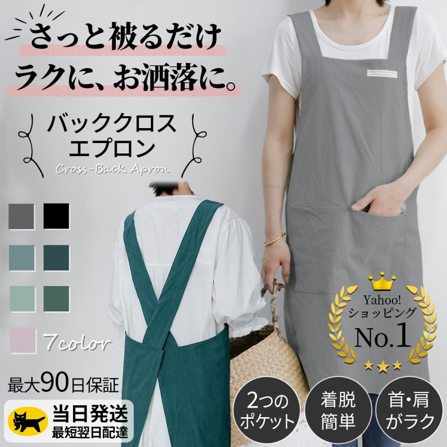 税込 エプロン 大人 大きいサイズ 3L 2XL ブラック 黒 保育士 料理 園芸