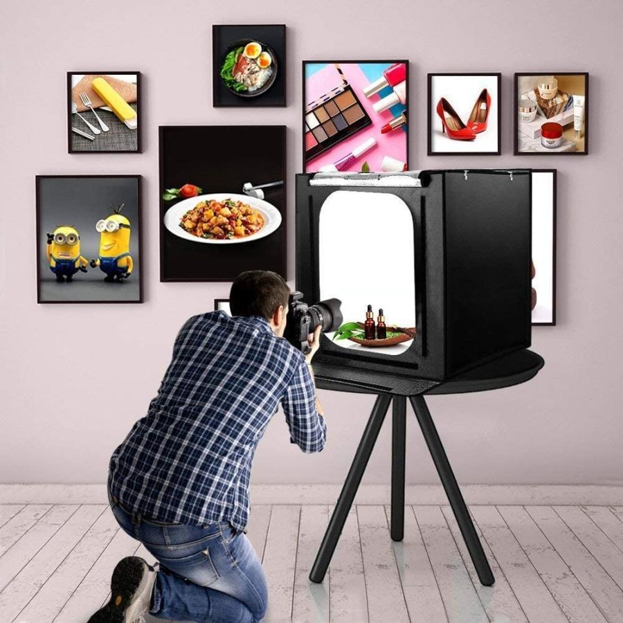 期間限定送料無料 撮影ボックス Samtian 60x60x60cm 6 背景布 黒 白 青 赤 黄色 グレー 調光器付き プロな撮影キット 126pcs5 豪華 Kwsrbd Com