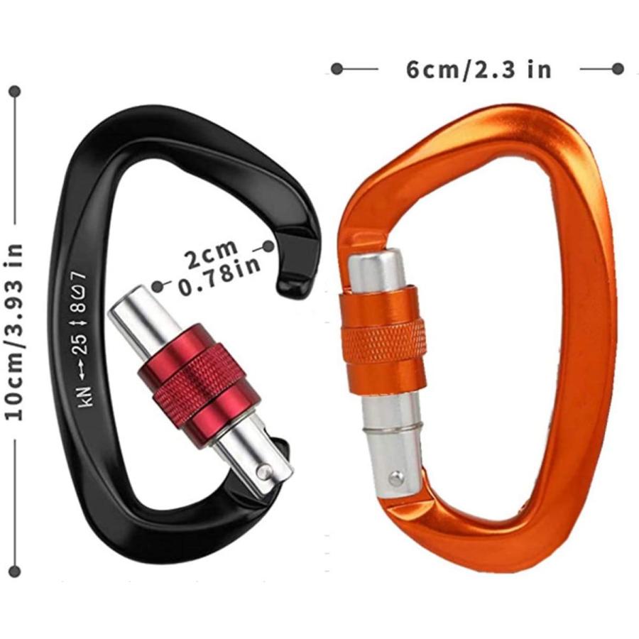 Bestfire ロックカラビナ 25kn 2500kg 登山釦 クライミングカラビナ 軽量 頑丈 ハンモック用 スリング Dリングキー Archangelbrow Com