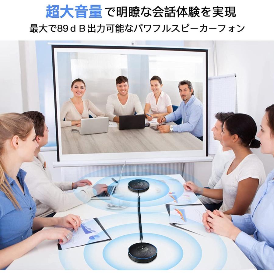 スピーカーフォン（2台セット） eMeet マイクスピーカー 連結機能