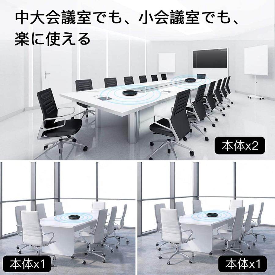 スピーカーフォン（2台セット） eMeet マイクスピーカー 連結機能