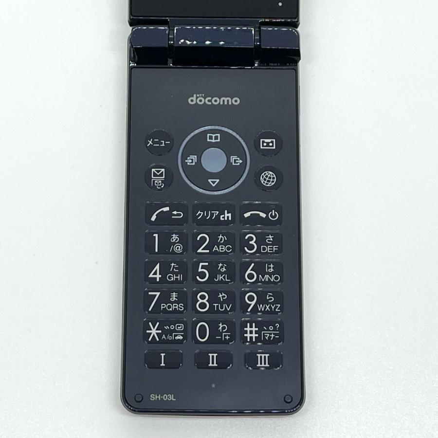 美品 L163 ドコモ AQUOSケータイ SH-03L ガラホ simフリー AQUOS ケータイ カメラレスケータイ SH-03L ブラック docomo SIMフリー