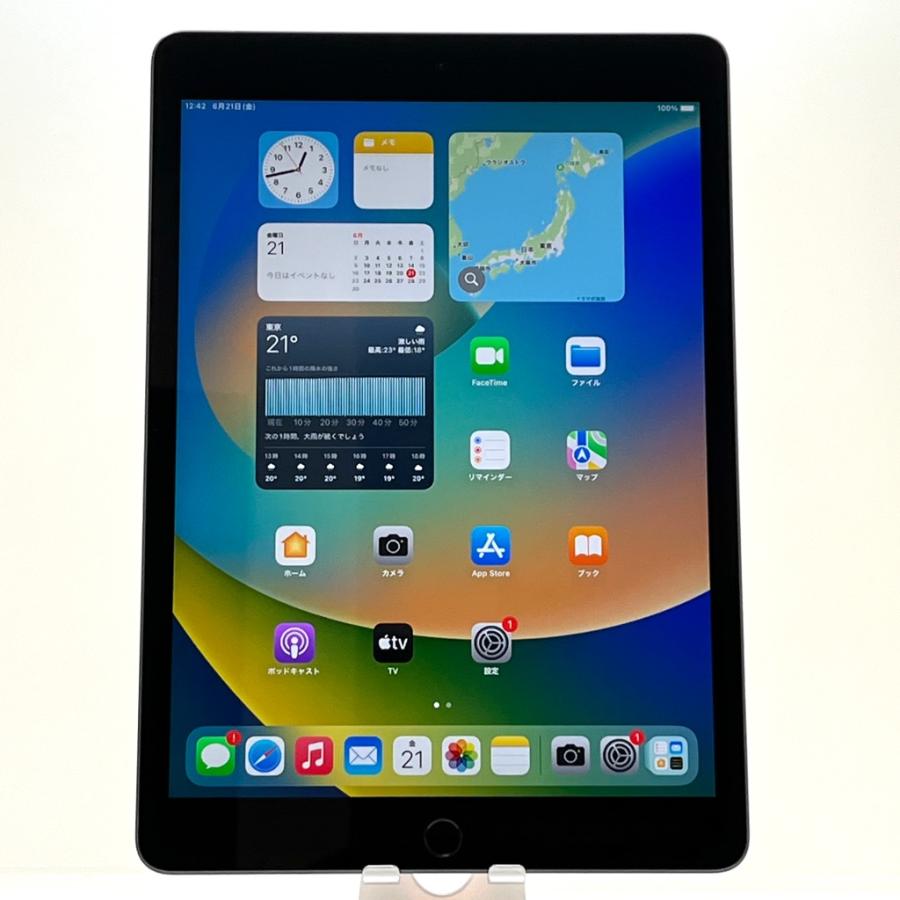 液晶美品 iPad 第9世代 64GB スペースグレイ docomo SIMフリー Wi 