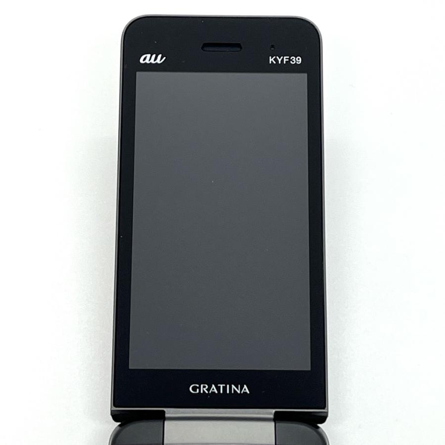 KYOCERA 美品 カメラレス GRATINA KYF39 墨 ブラック au SIM