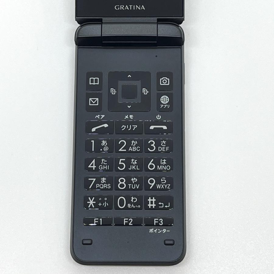 美品】GRATINA KYF42 au SIMロック解除済 4G LTE ブラック 防水 白ロム