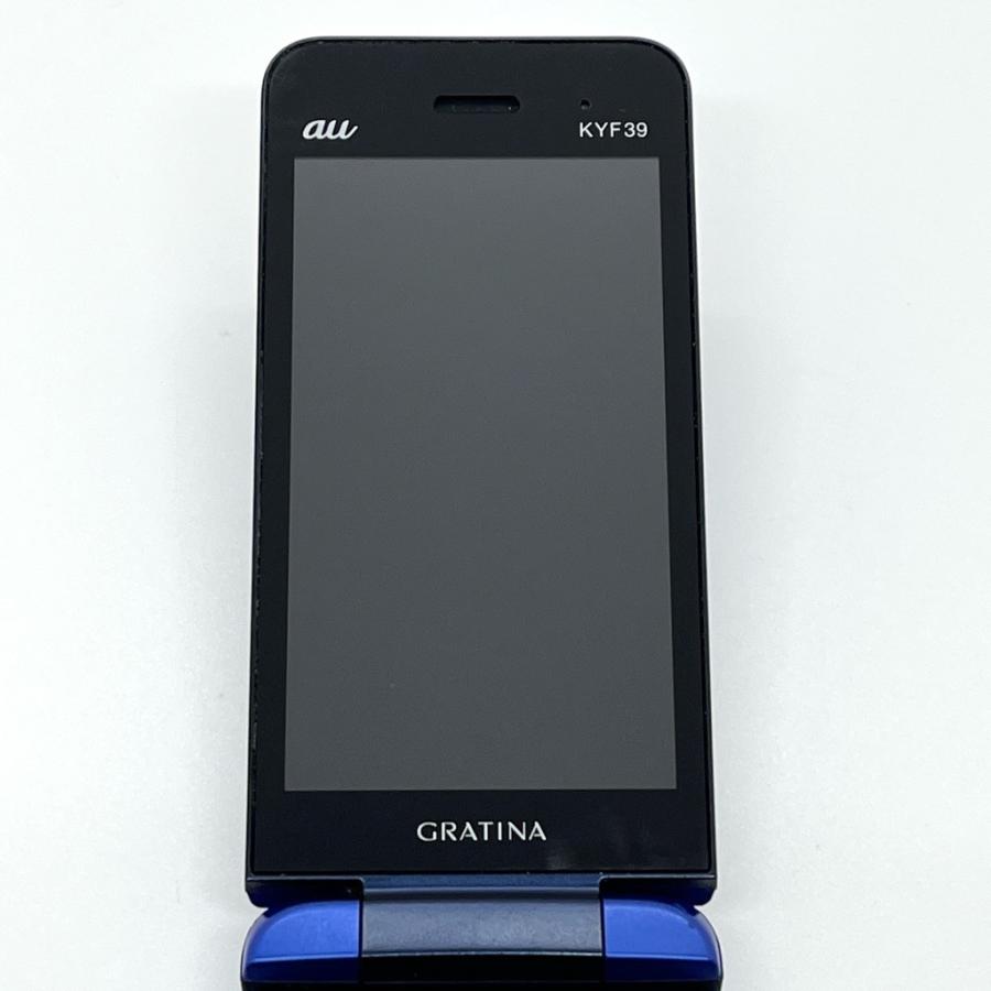 希少】GRATINA KYF39 紺碧 ブルー au SIMロック解除済 4G LTEケータイ