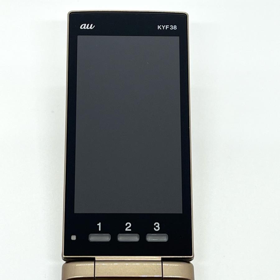 美品】かんたんケータイ KYF38 シャンパンゴールド 4G LTE 白ロム