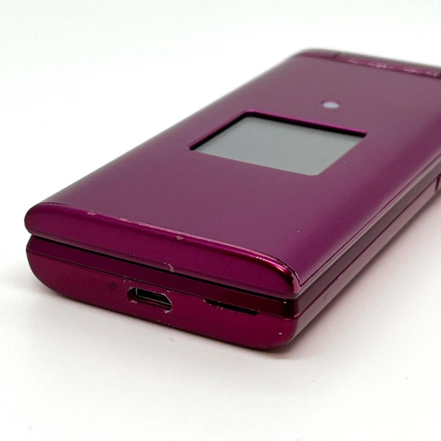 【美品】auかんたんケータイKYF38 ワインレッド携帯電話本体 スピーカー付き かんたんケータイ KYF38 au SIMロック解除済 ワインレッド 4G LTE 白