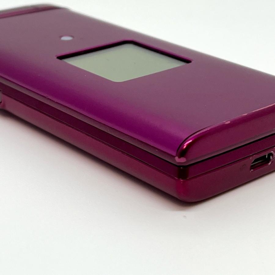 かんたんケータイ KYF38 au SIMロック解除済 ワインレッド 4G LTE 白