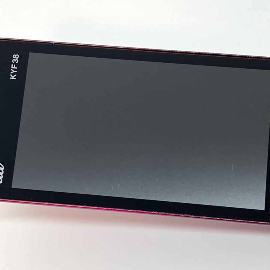 かんたんケータイ KYF38 au SIMロック解除済 ワインレッド 4G LTE 白