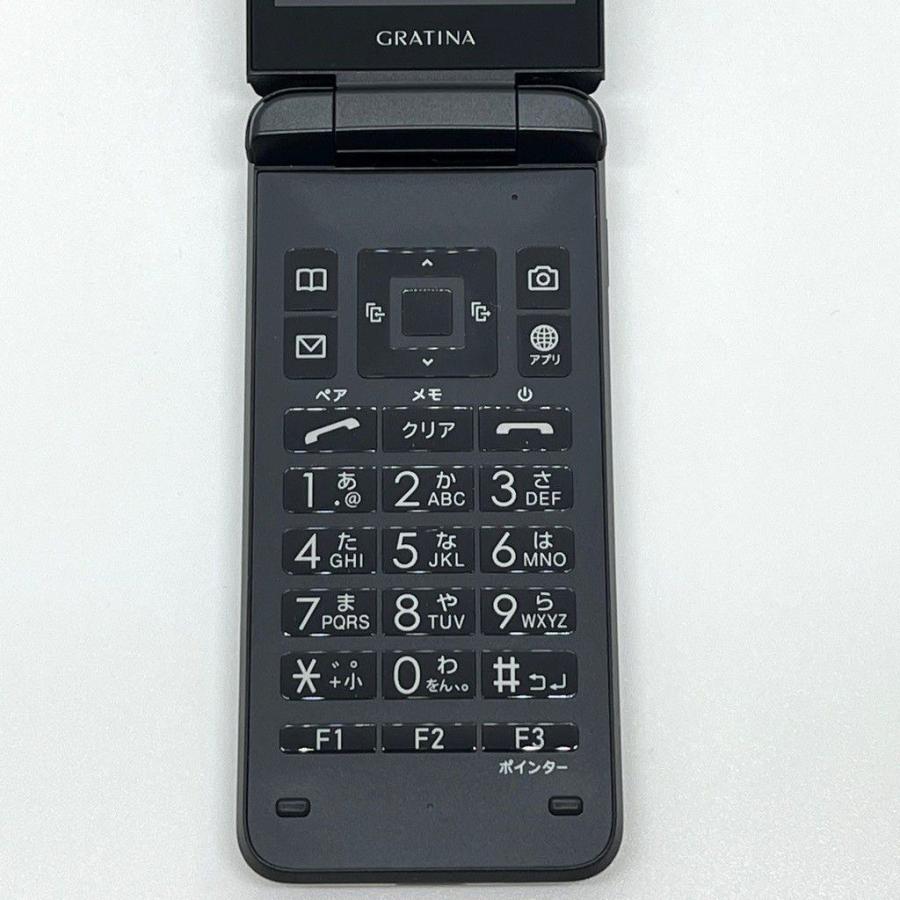 美品】GRATINA KYF42 au SIMロック解除済 4G LTE ブラック 防水 白ロム