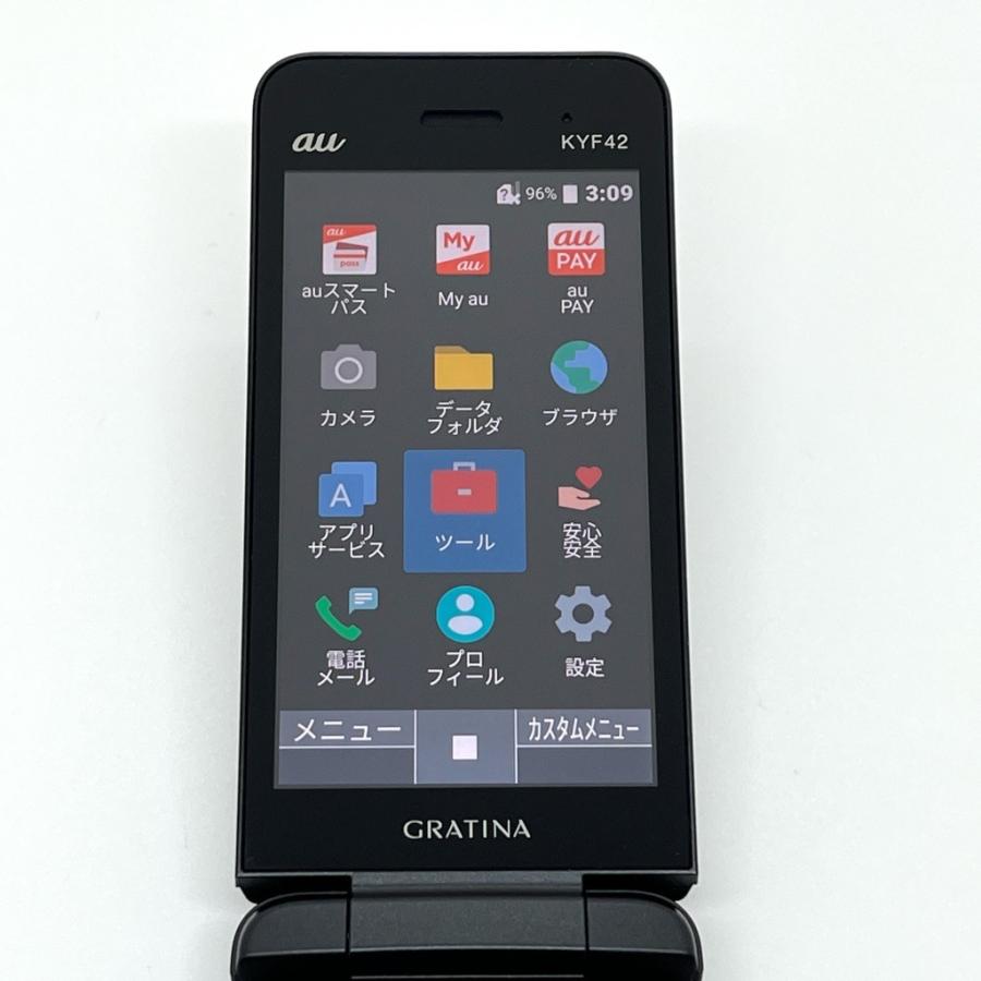 美品】カメラレス GRATINA KYF42 au SIMロック解除済 4G カメラなし