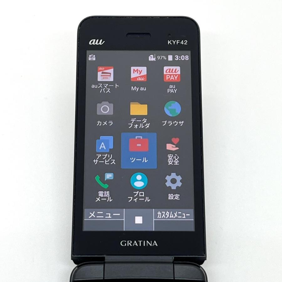 ジャンク】GRATINA KYF42 au SIMロック解除済 4G LTE ブラック