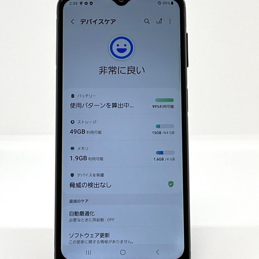 美品】Galaxy A32 5G SCG08 au SIMフリー 64GB／4GB 5G対応 白ロム