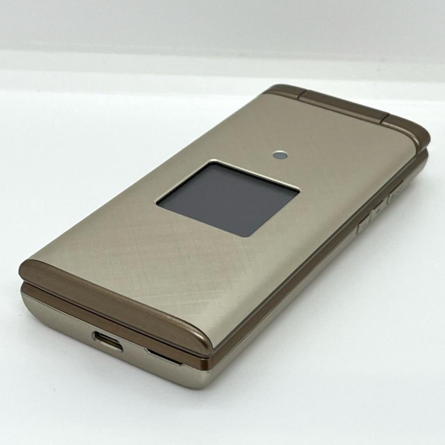良品】かんたんケータイ KYF38 au SIMロック解除済 シャンパンゴールド
