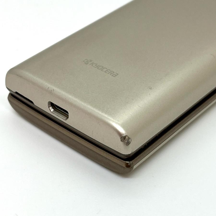 良品】かんたんケータイ KYF38 au SIMロック解除済 シャンパンゴールド