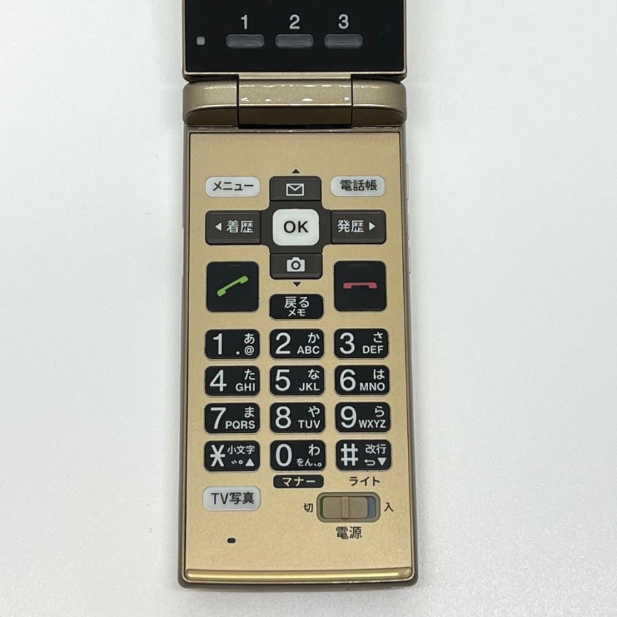 良品】かんたんケータイ KYF38 au SIMロック解除済 シャンパンゴールド