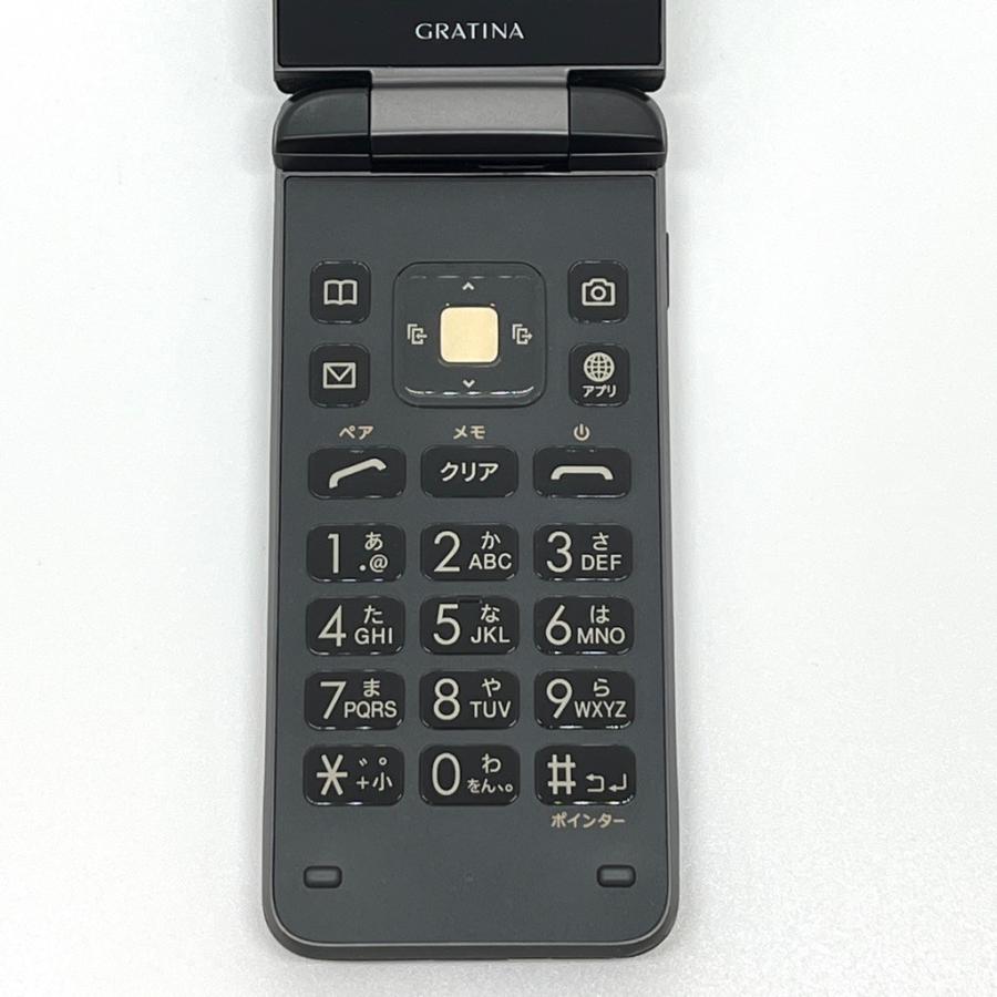 良品】GRATINA KYF39 墨 ブラック au SIMロック解除済 4G LTEケータイ