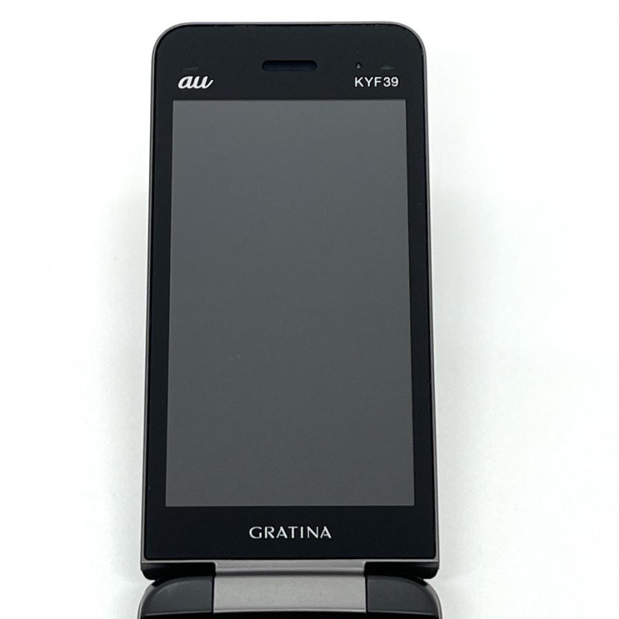 良品】GRATINA KYF39 墨 ブラック au SIMロック解除済 4G LTEケータイ