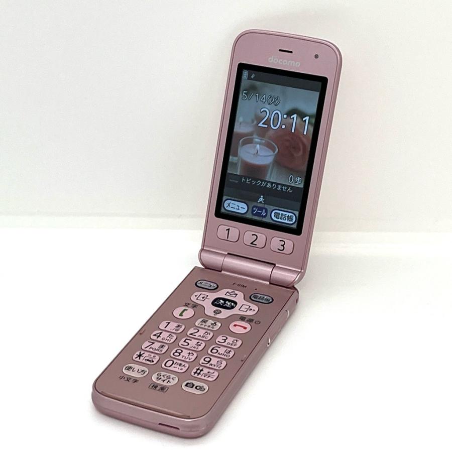液晶美品】らくらくホン F-01M docomo SIMロック解除済 ピンク 携帯
