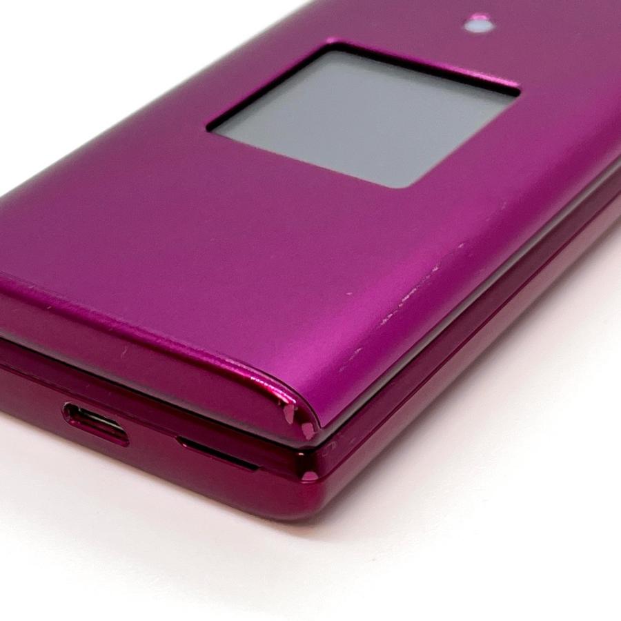 良品】かんたんケータイ KYF38 au SIMロック解除済 ワインレッド 4G