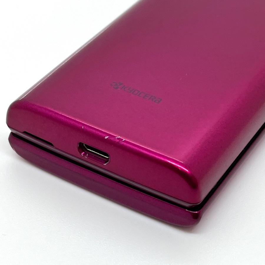 良品】かんたんケータイ KYF38 au SIMロック解除済 ワインレッド 4G