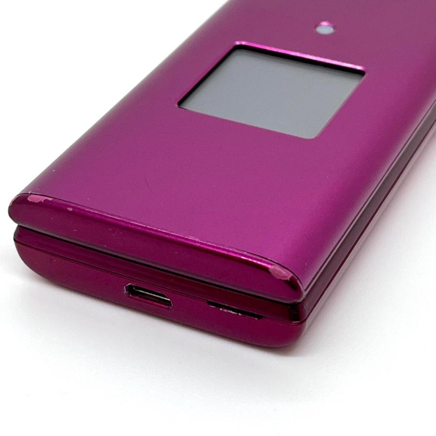かんたんケータイ KYF38 au SIMロック解除済 ワインレッド 4G LTE 白