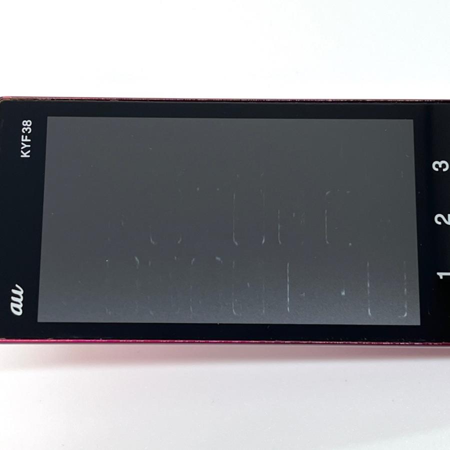 au 京セラ かんたんケータイ KYF38 ワインレッド 本体 白ロム SIM