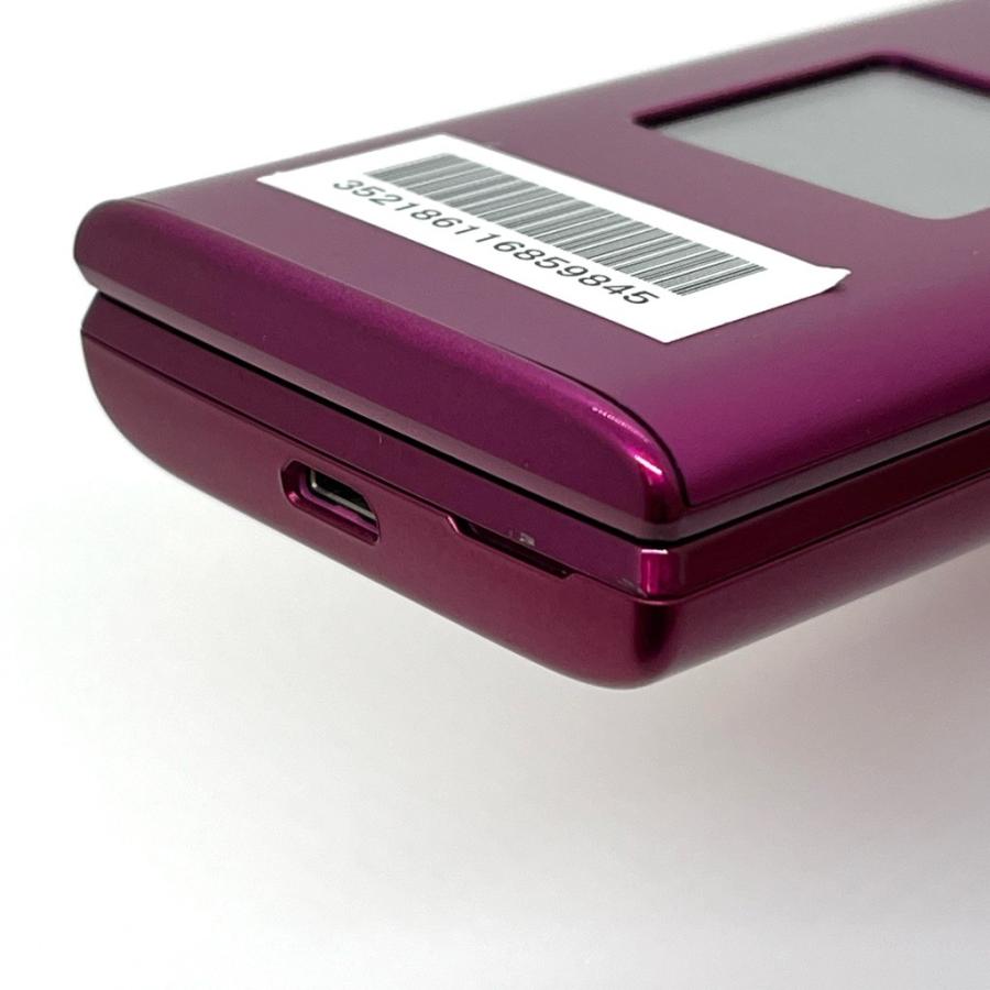 美品】かんたんケータイ KYF38 au SIMロック解除済 ワインレッド 4G