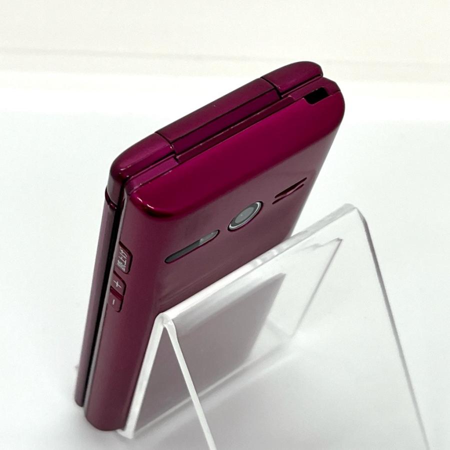かんたんケータイ KYF38 au SIMロック解除済 ワインレッド 4G LTE 白