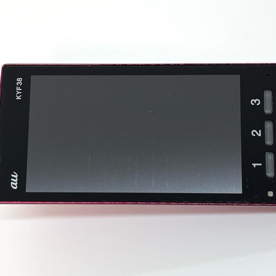 かんたんケータイ KYF38 au SIMロック解除済 ワインレッド 4G LTE 白
