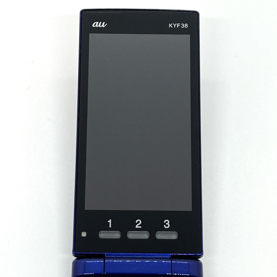 au かんたんケータイ ガラホ　未使用品　KYF38 ブルー 良品】かんたんケータイ KYF38 au SIMロック解除済 ロイヤルブルー 4G