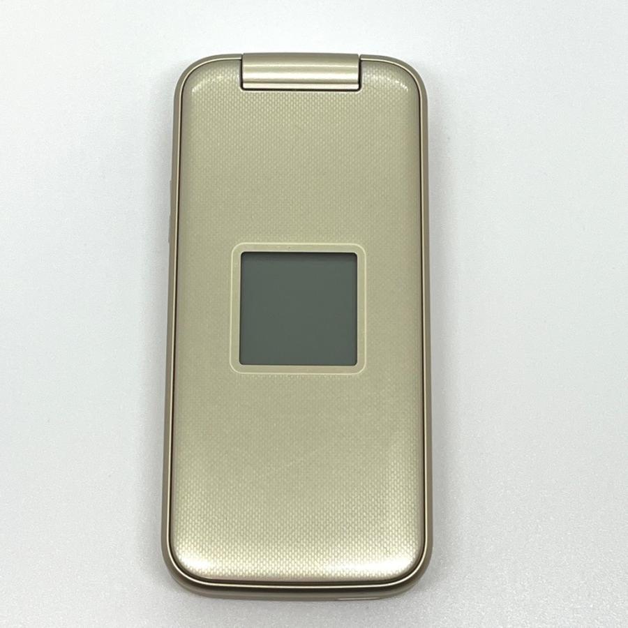 らくらくホン F-02J ドコモ SIMロック解除済 4G対応 ゴールド 白ロム