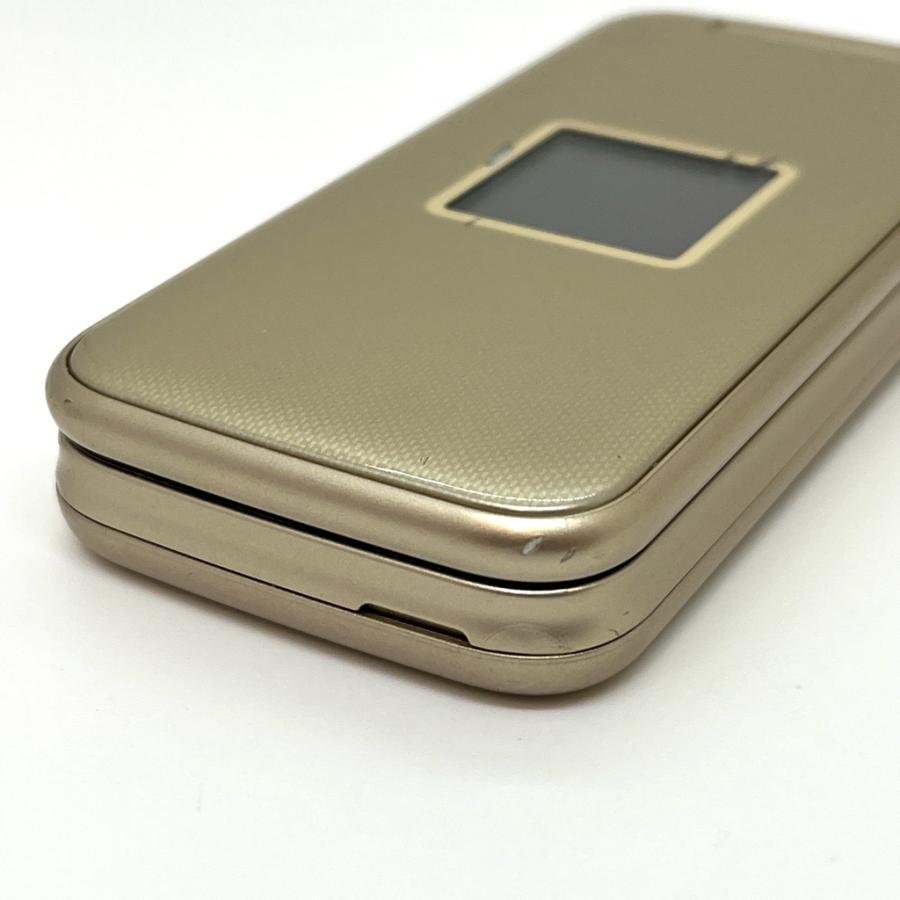 らくらくホン F-02J ドコモ SIMロック解除済 4G対応 ゴールド 白ロム