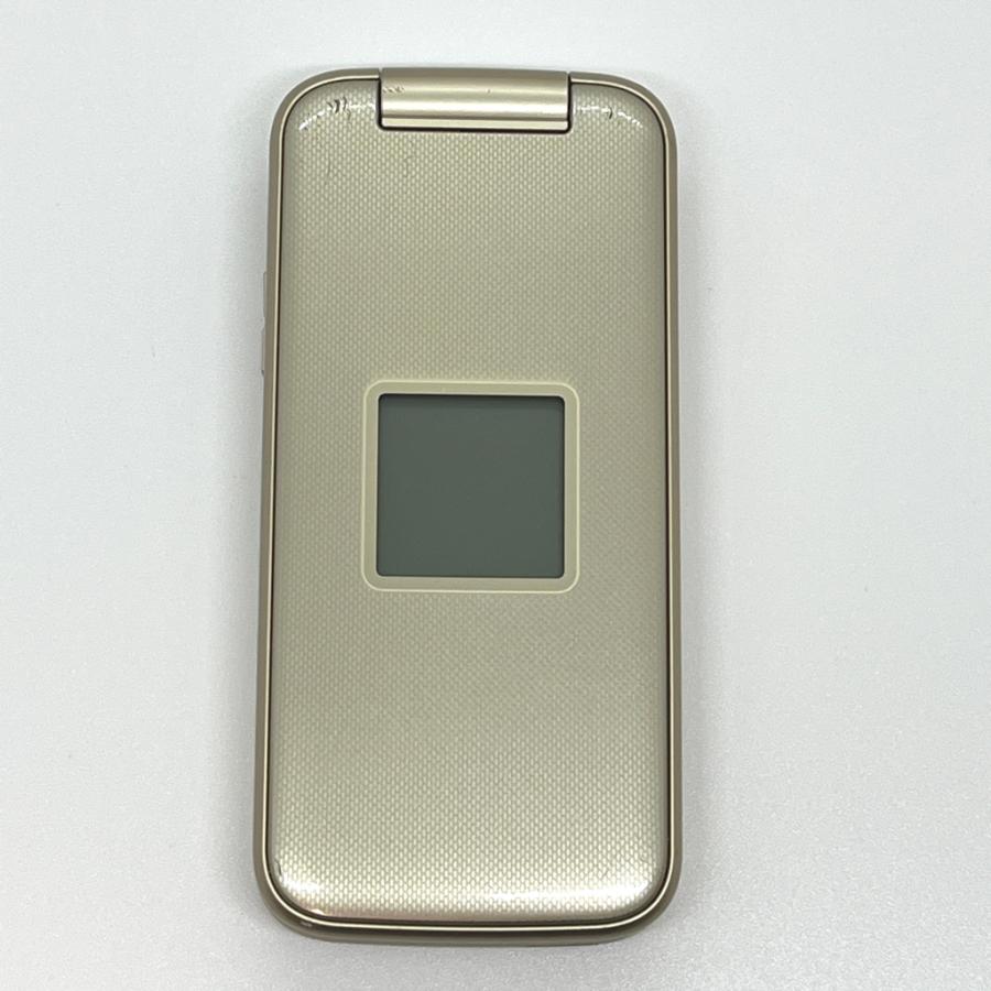 らくらくホン F-02J ドコモ SIMロック解除済 4G対応 ゴールド 白ロム