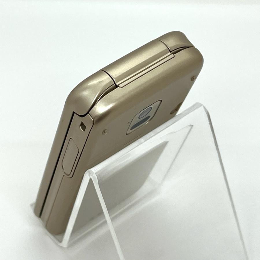 らくらくホン F-02J ドコモ SIMロック解除済 4G対応 ゴールド 白ロム